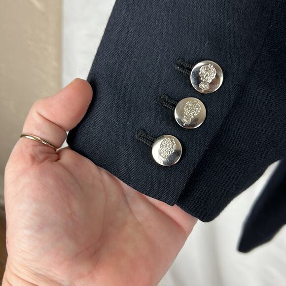 Vintage Liz Claiborne Collection  Double Breasted Black Wool Blazer 10 - Picture 4 of 9